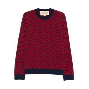 VALENTINO Garavani Signature Pattern Knit Sweater Men RED Sweaters & Cardigans